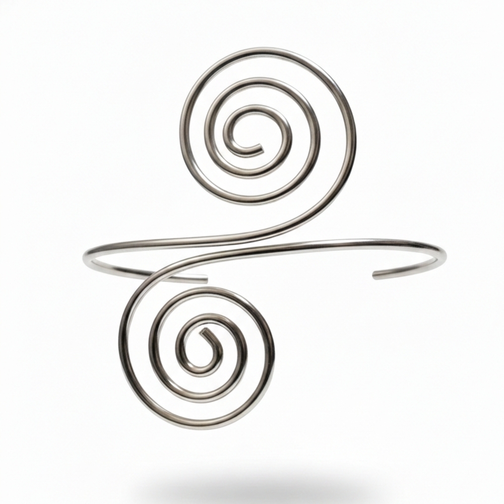 Elegant Spiral Silver Bracelet